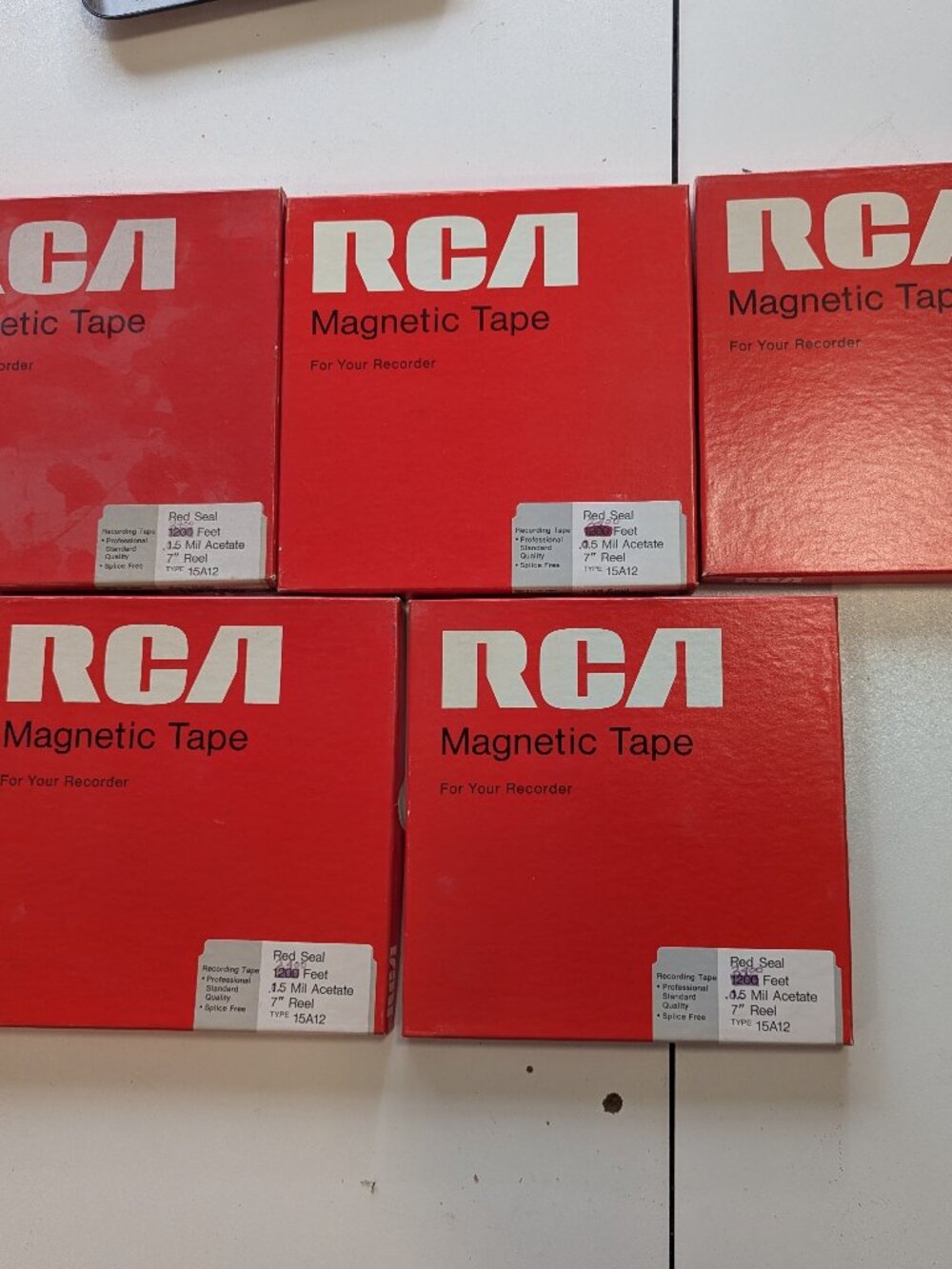 Lot of 5 RCA Magnetic Recording Tape